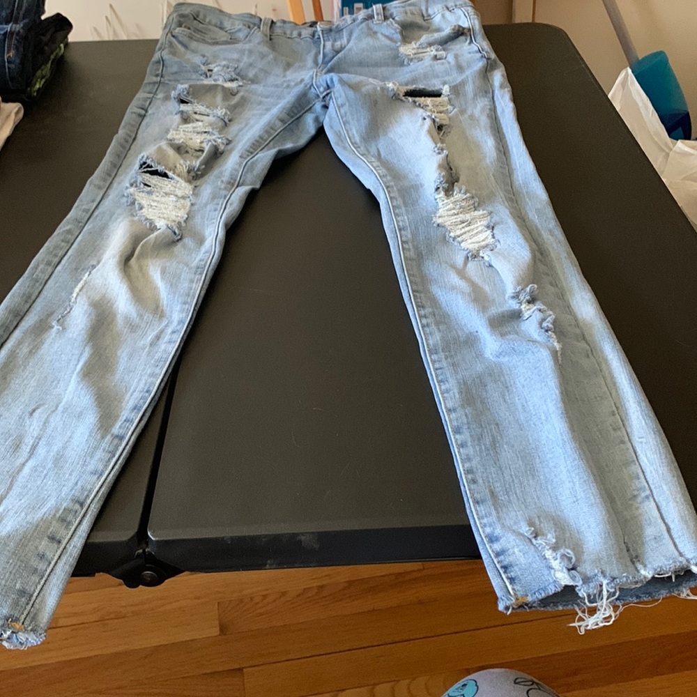 Distressed jeans